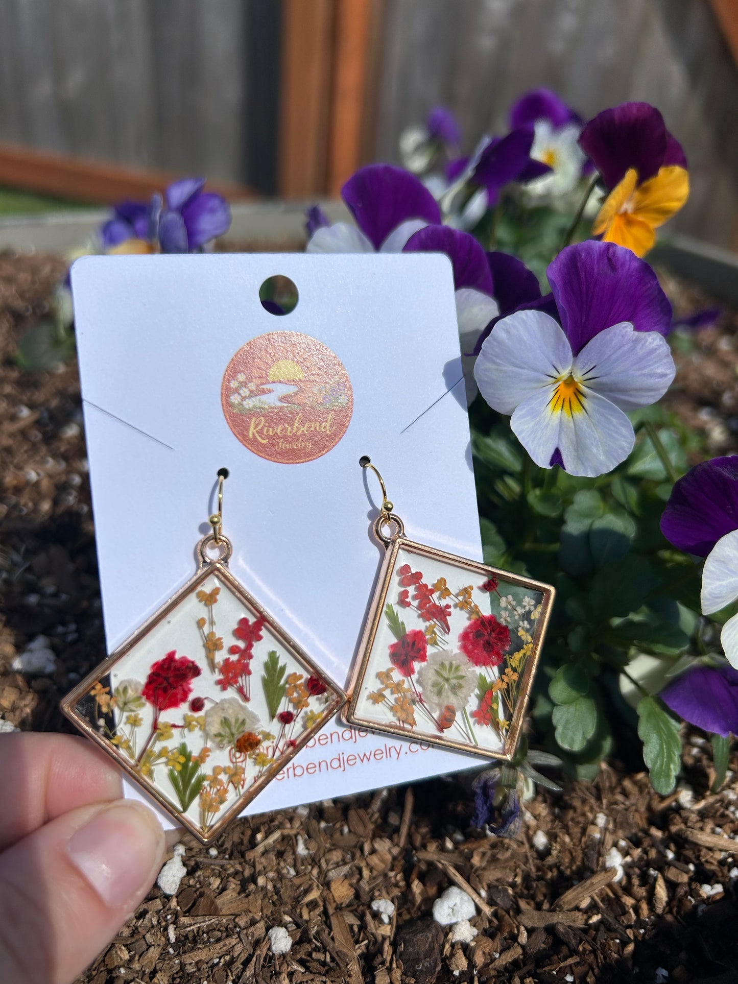Handmade Pressed Flower Earrings