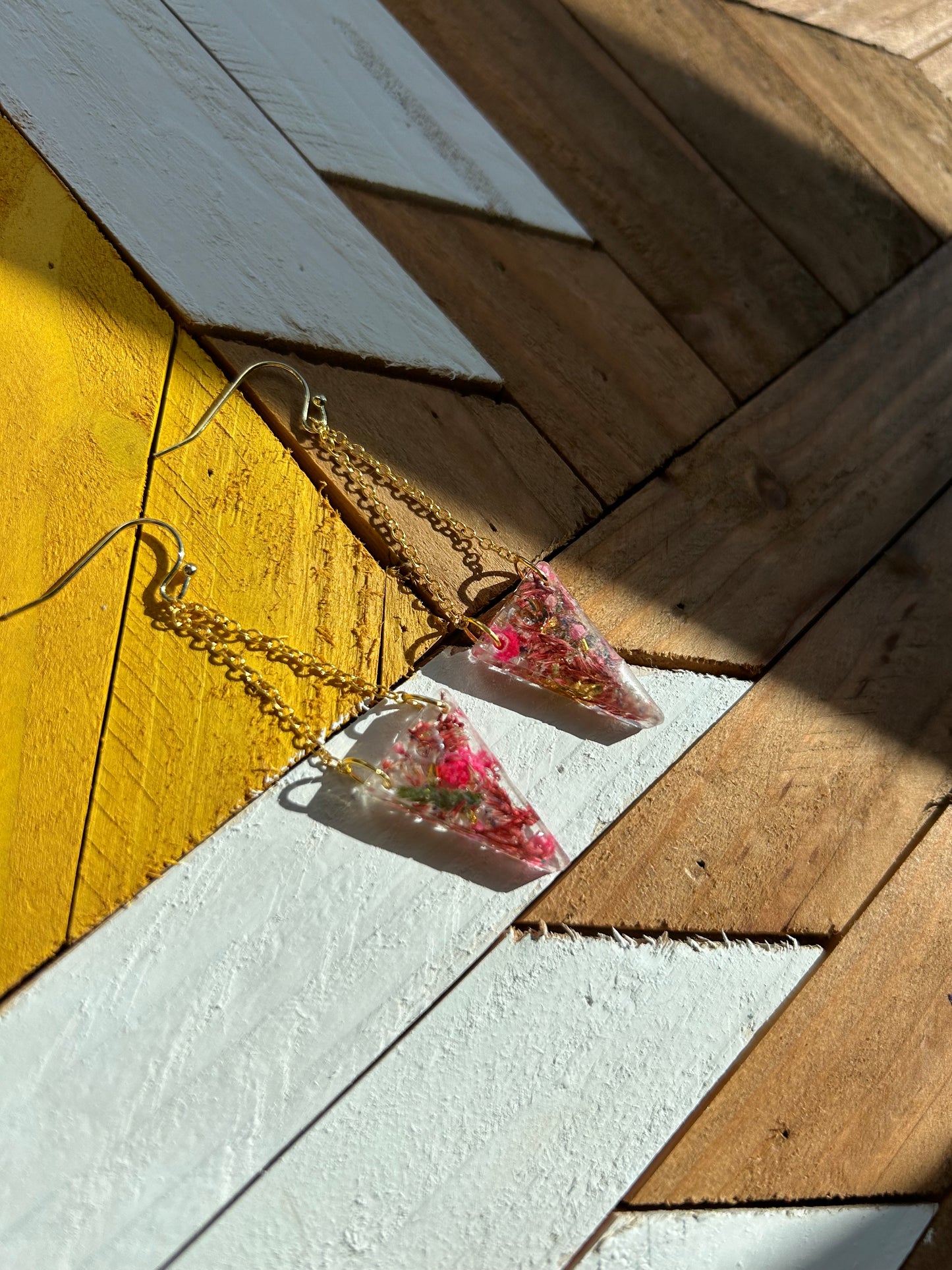 Handcrafted Botanical Resin Earrings with Real Pressed Flowers