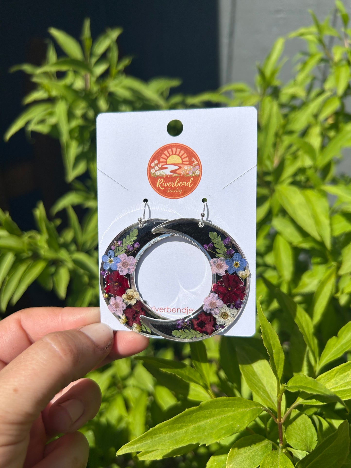 Floral Moon Earrings