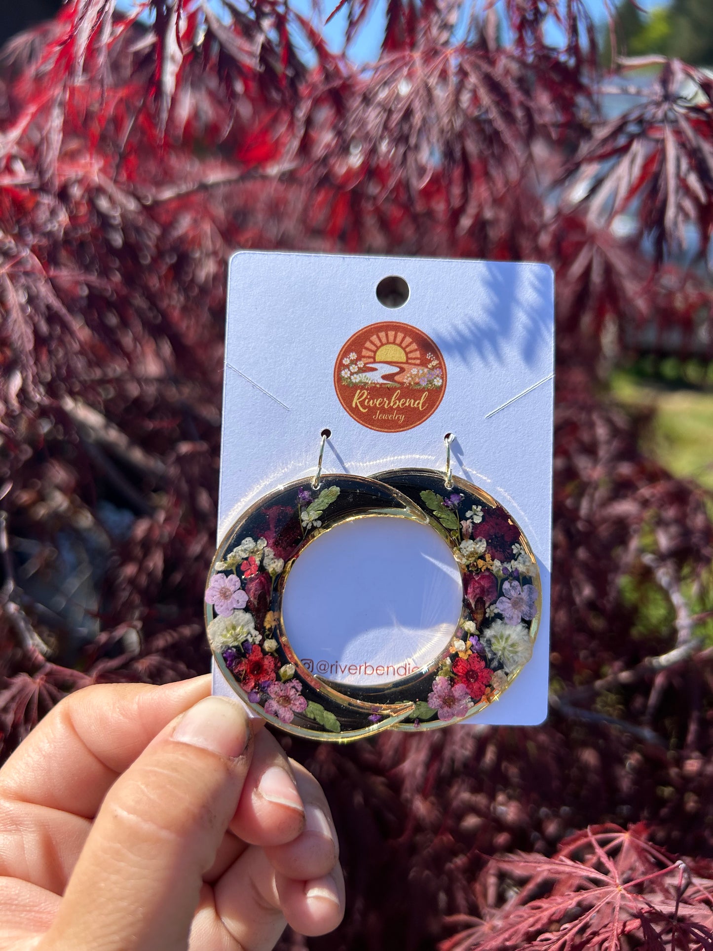 Floral Moon Earrings
