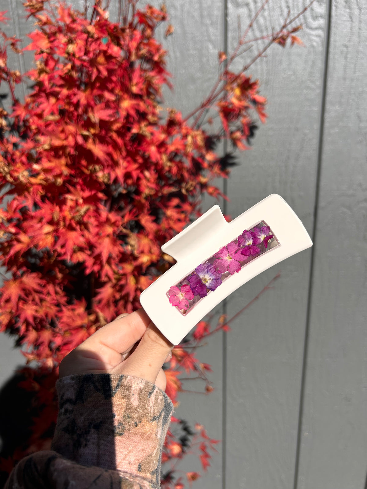 Pressed Flower Claw Clip
