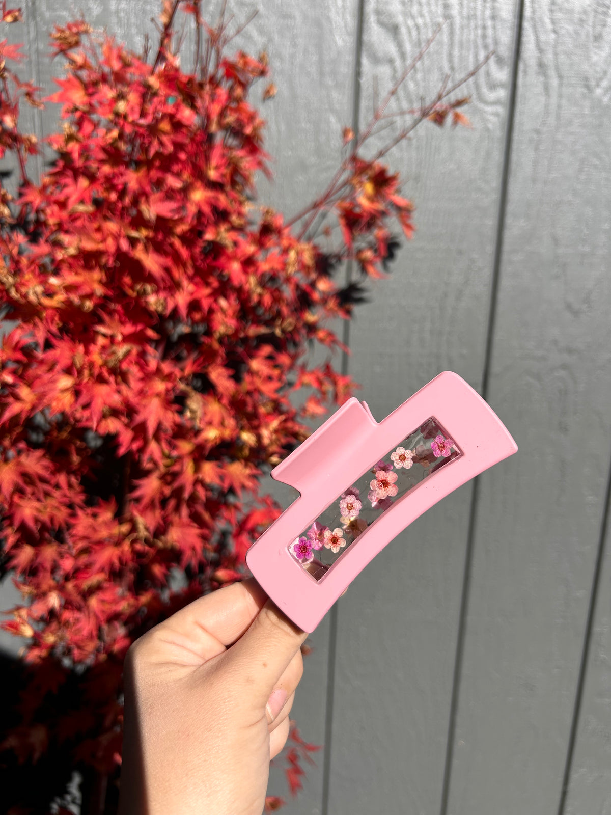 Pressed Flower Claw Clip