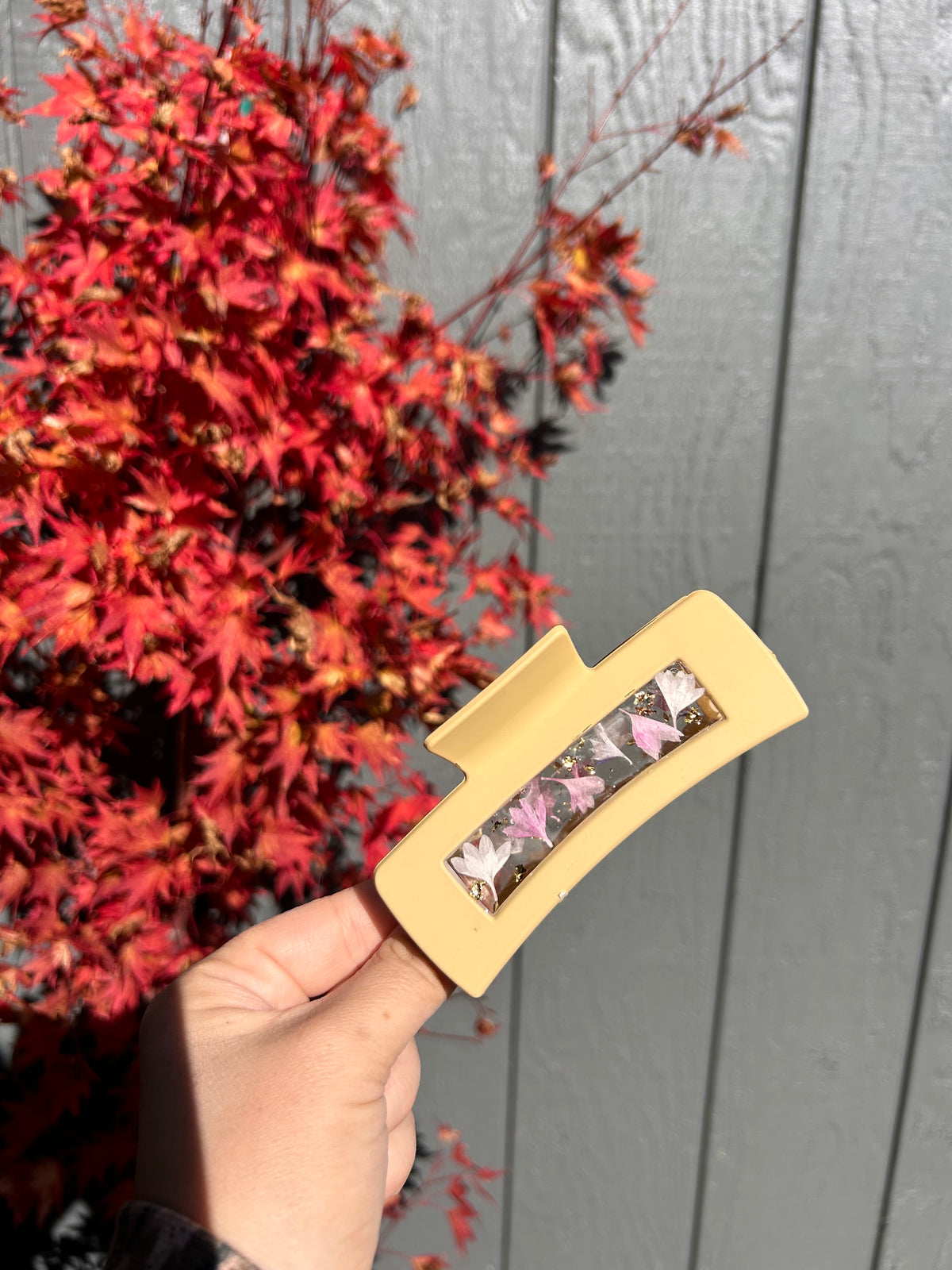 Pressed Flower Claw Clip