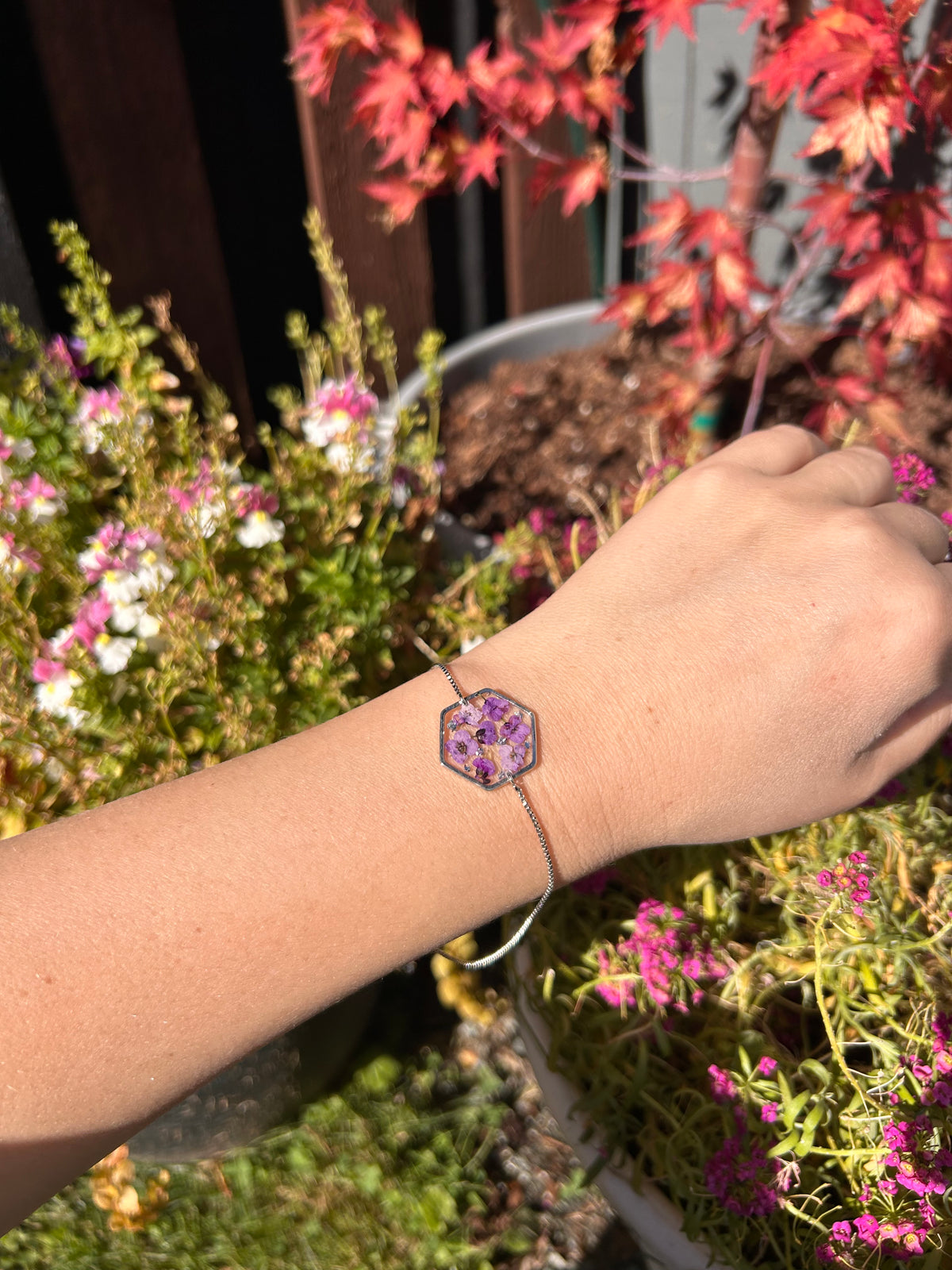 Real Pressed Flower Bracelet