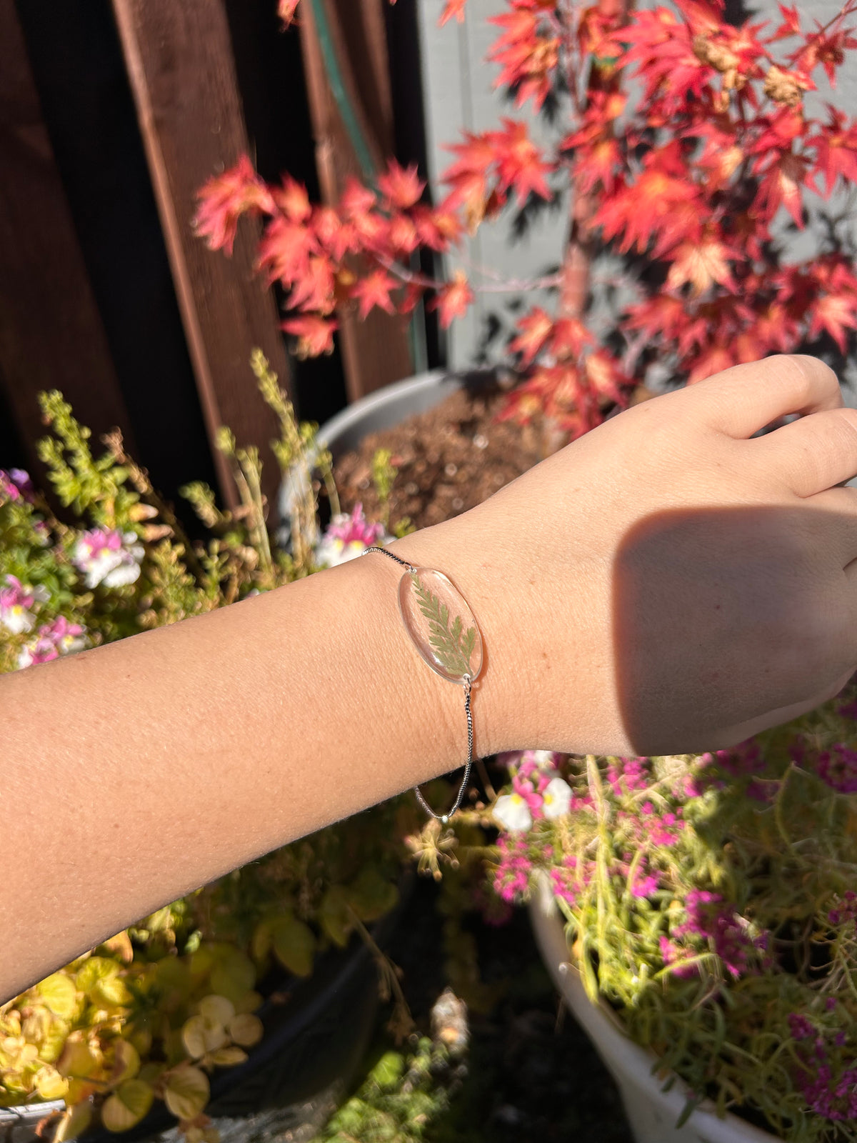 Real Pressed Fern Bracelet