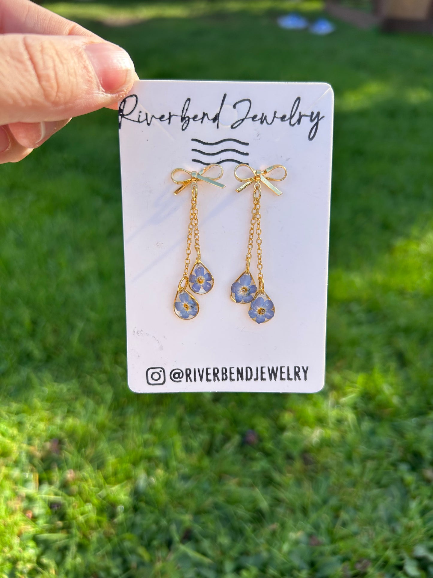 Bow Tie Forget Me Not Earrings