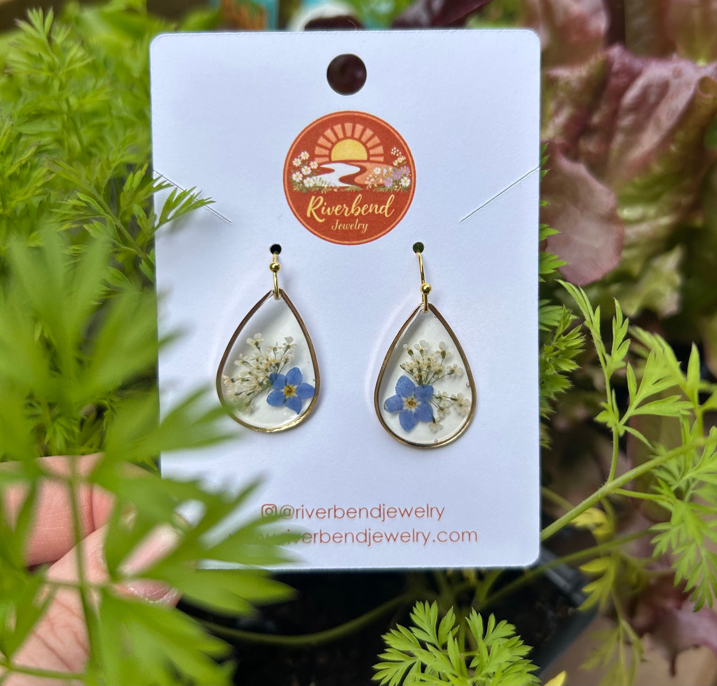 Forget Me Nor Resin Earrings