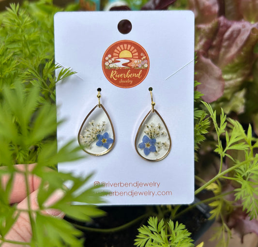 Forget Me Nor Resin Earrings