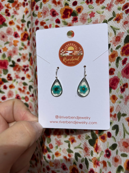 Handcrafted Botanical Resin Earrings with Real Pressed Flowers