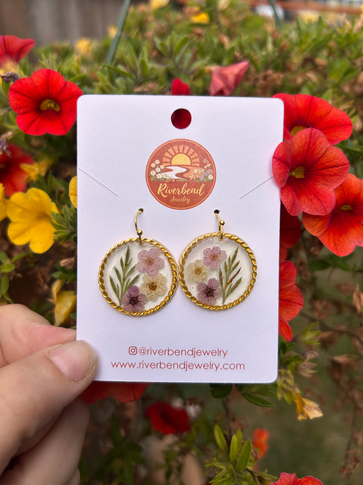 Handpressed Flower Earrings