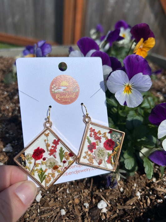Handmade Pressed Flower Earrings
