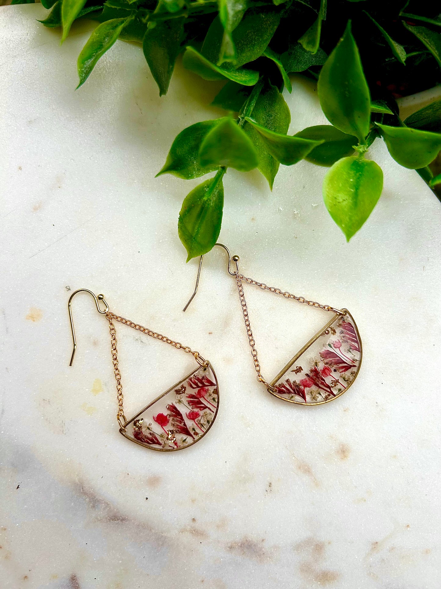 Resin Floral Earrings