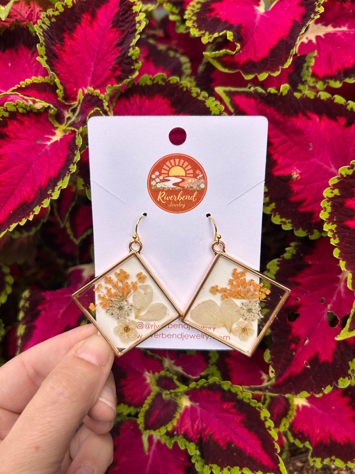 Real Handpressed Flower Earrings