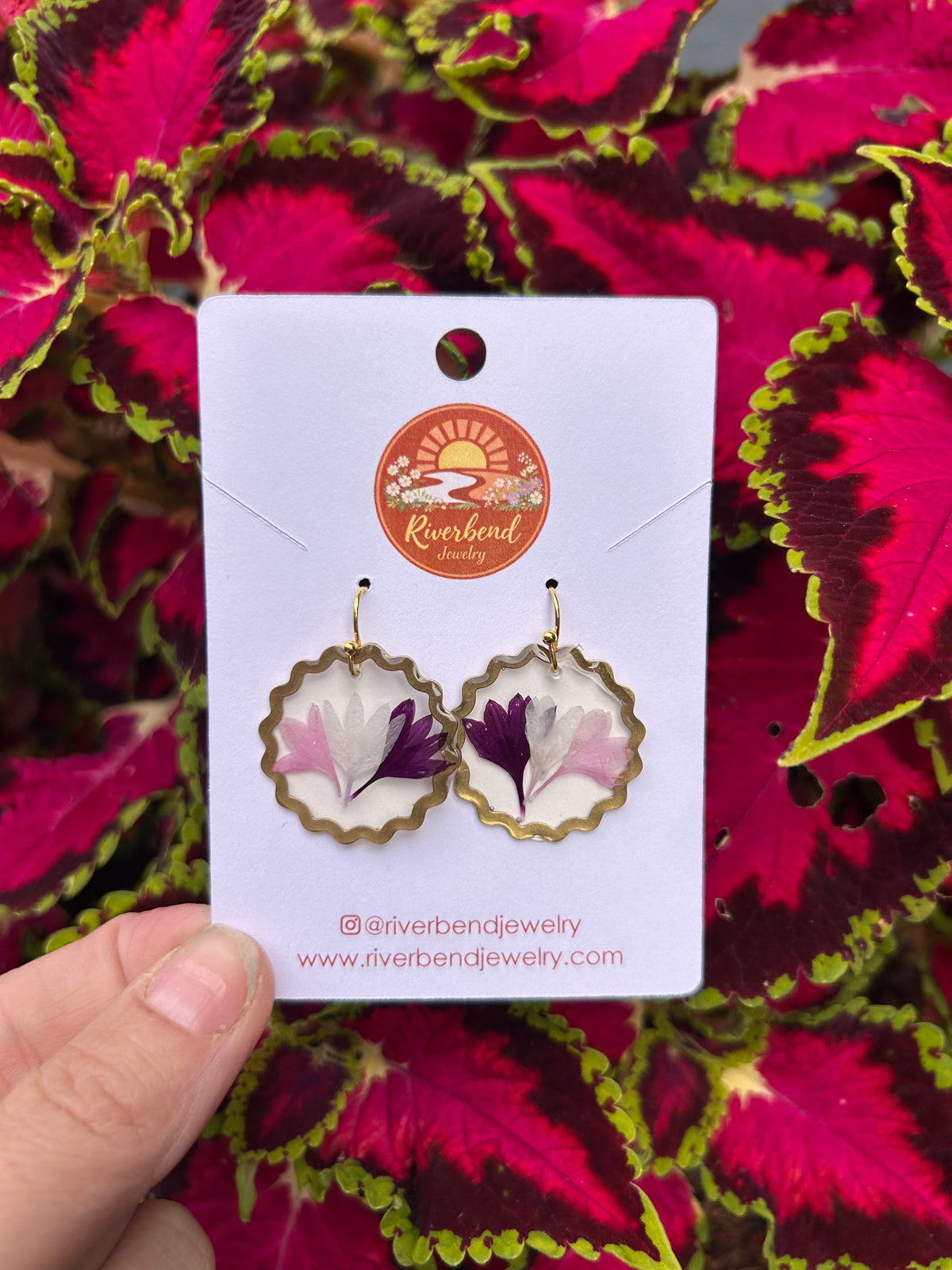Hand Pressed Real Flower Earrings