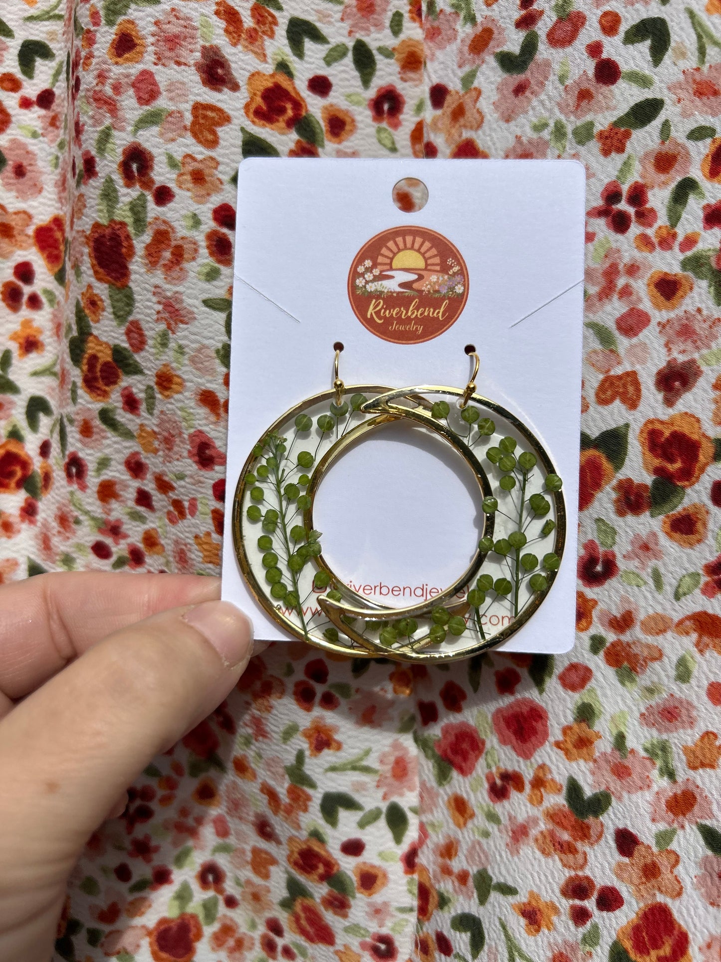 Handcrafted Botanical Resin Earrings with Real Pressed Flowers