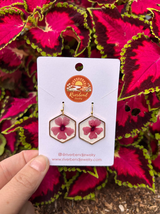 Real Handpressed Flower Earrings
