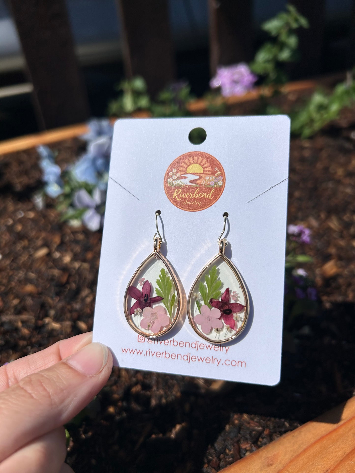 Handpressed Floral Earrings
