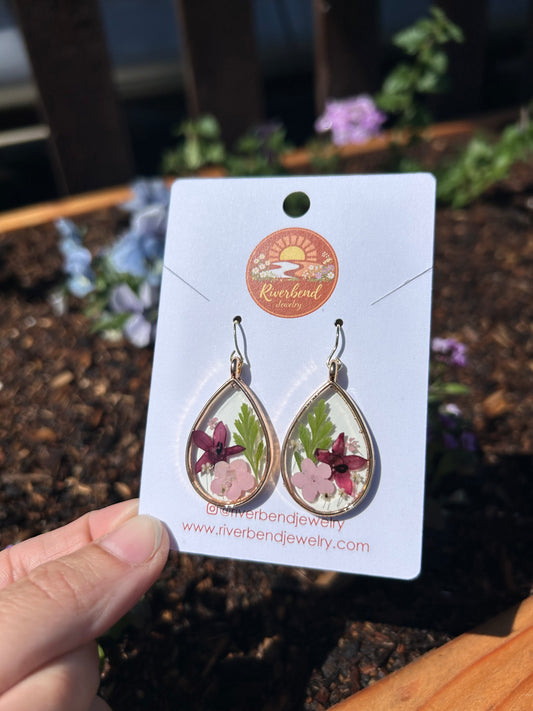 Handpressed Floral Earrings