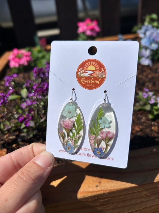 Handpressed Floral Earrings