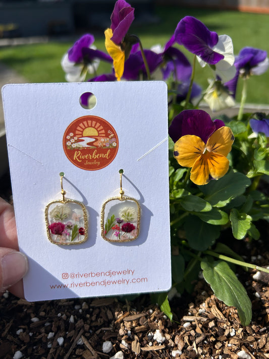 Handmade Pressed Wildflower Earrings
