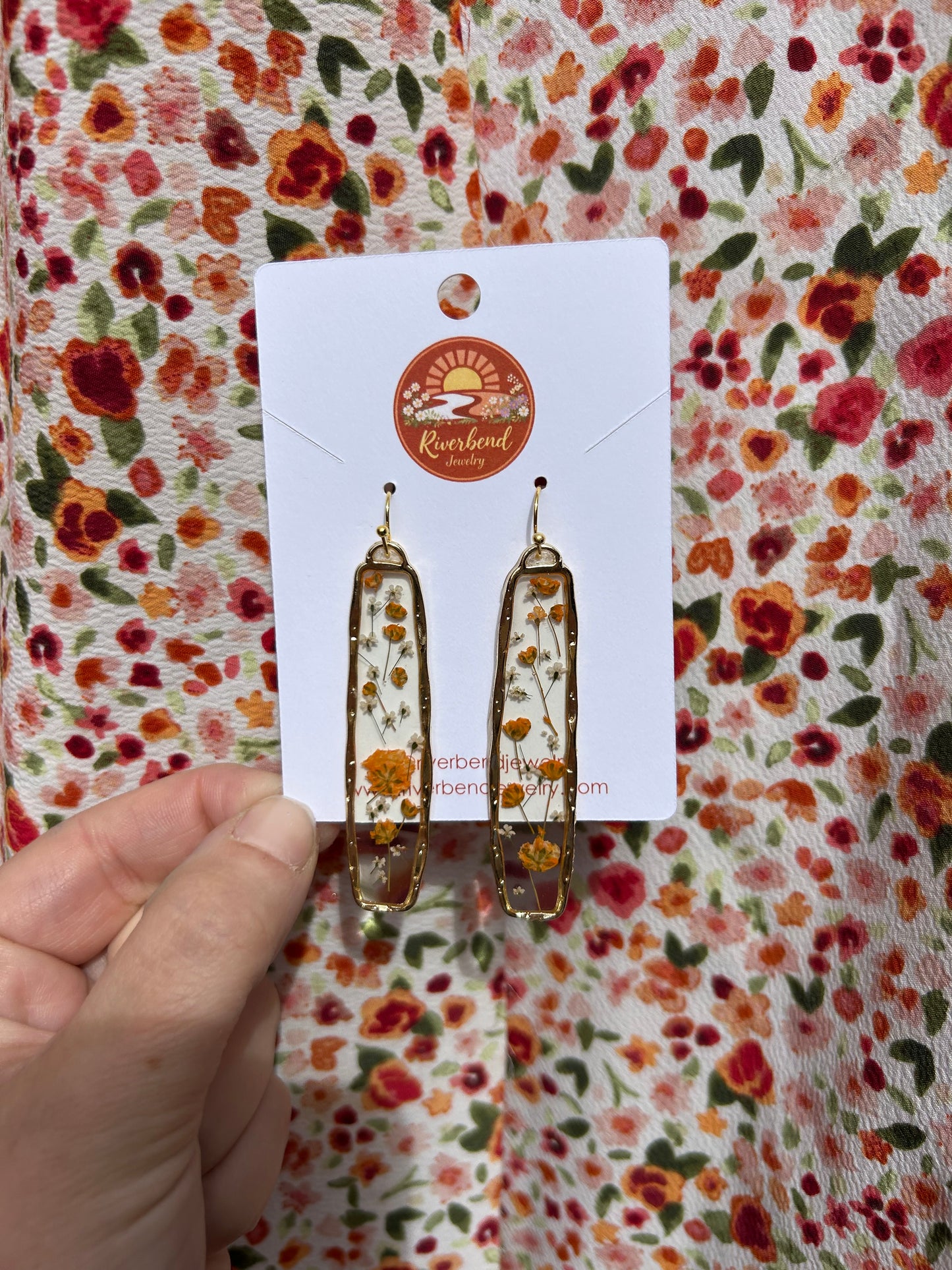 Handcrafted Botanical Resin Earrings with Real Pressed Flowers