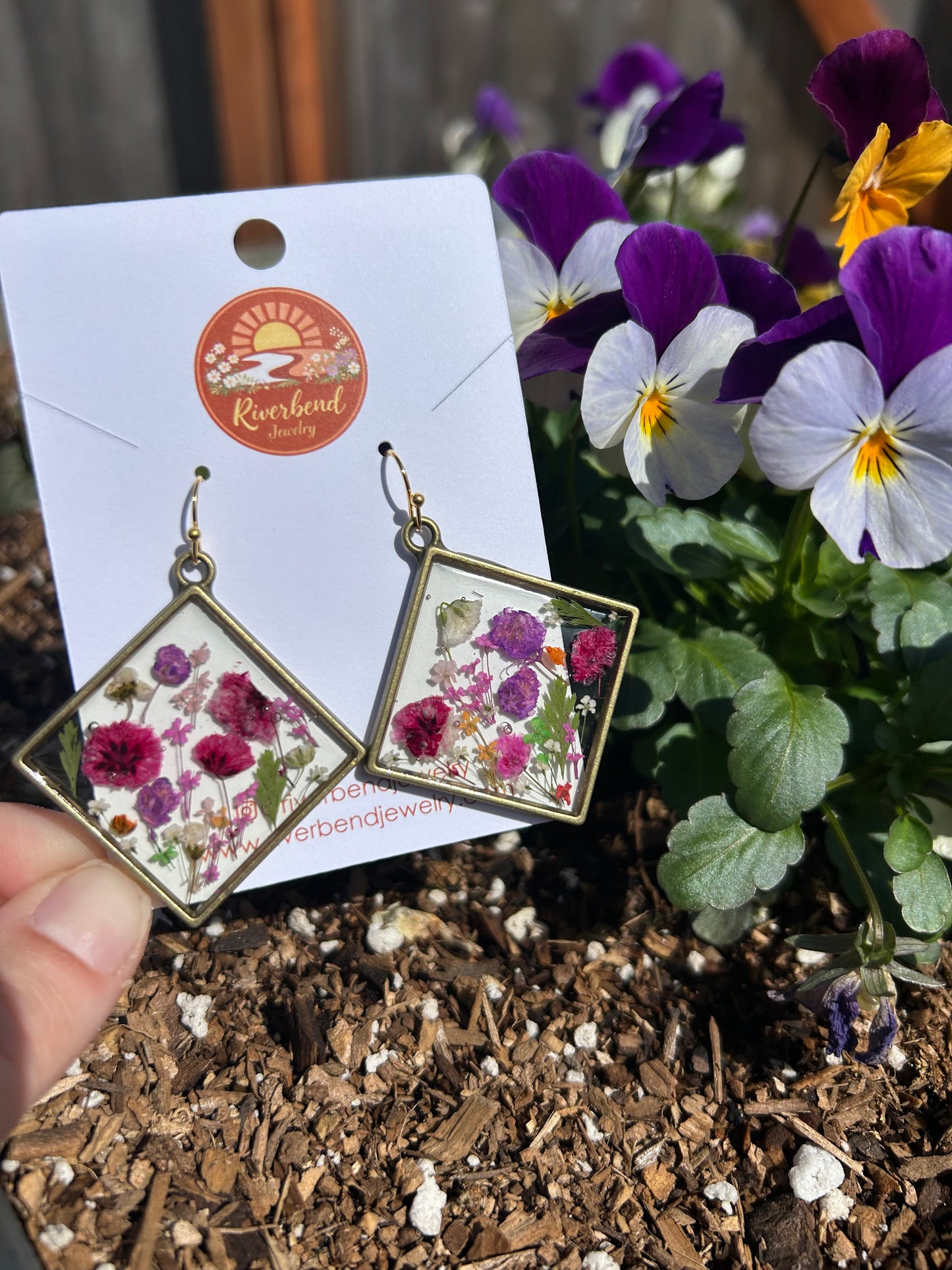Handmade Pressed Flower Earrings