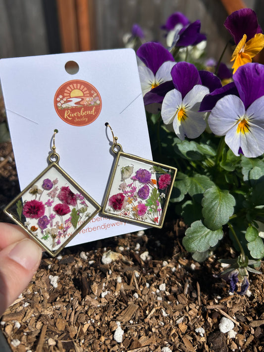 Handmade Pressed Flower Earrings