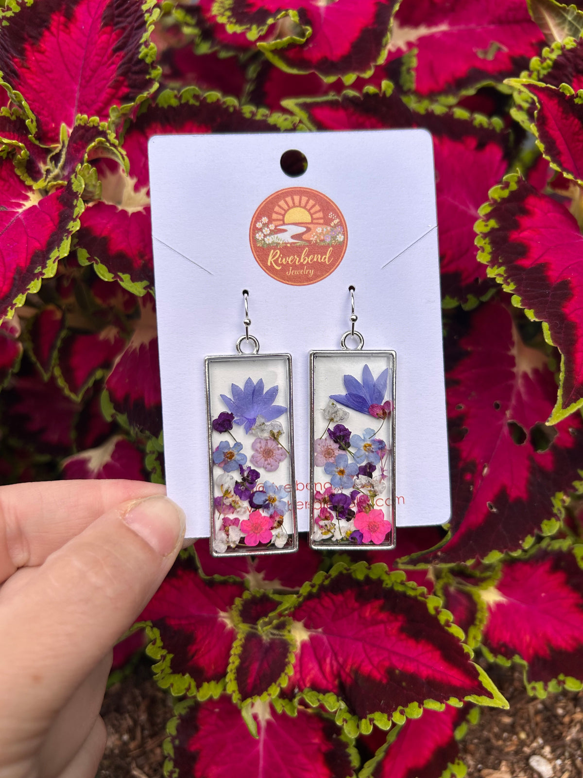 Real Handpressed Flower Earrings