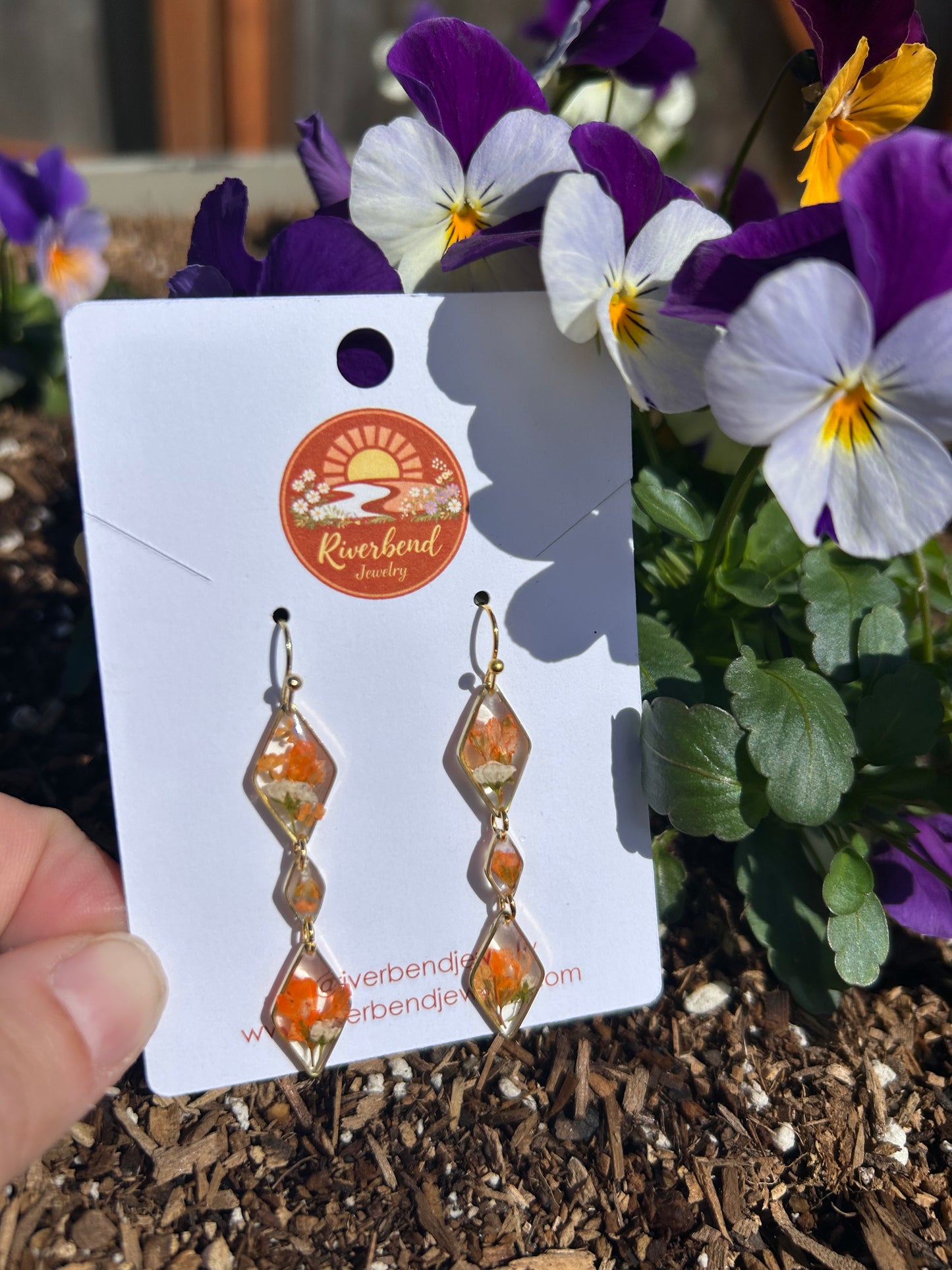 Handmade Pressed Flower Earrings