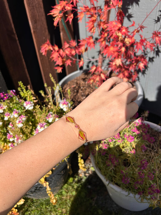 Pressed Fall Leaf Bracelet