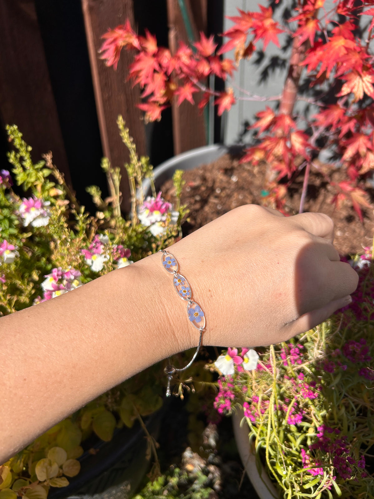 Forget Me Not Flower Bracelet