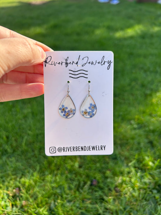 Forget Me Not Tear Drop Earrings
