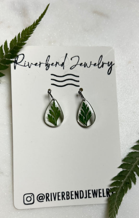 Tear Drop Fern Earrings