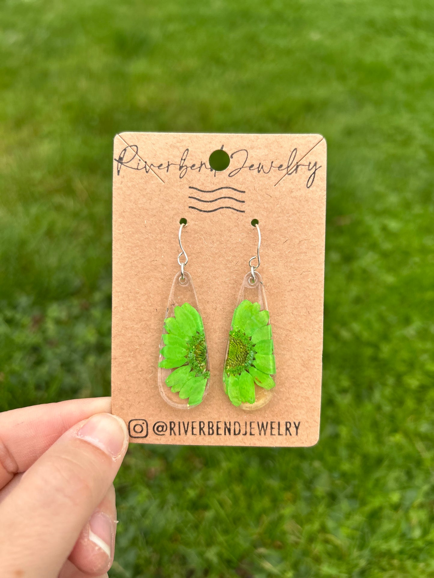Green Teardrop Earrings
