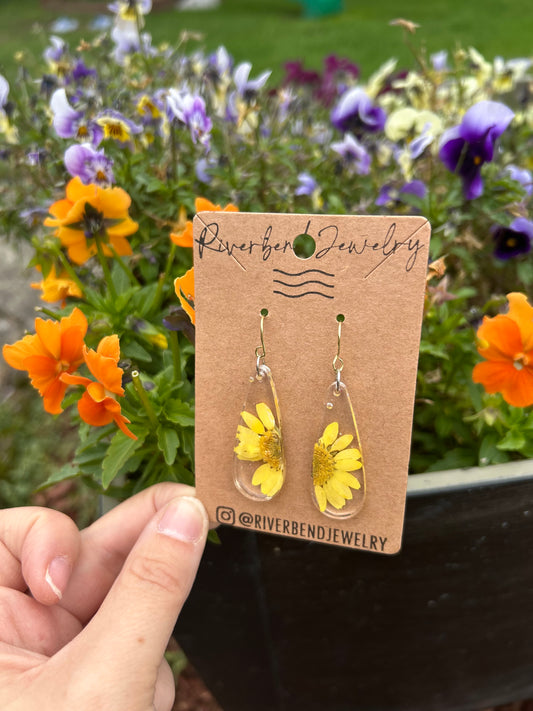 Yellow Teardrop Earrings