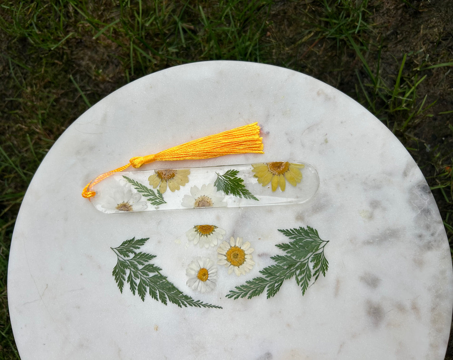 Yellow Daisy & Fern Bookmark