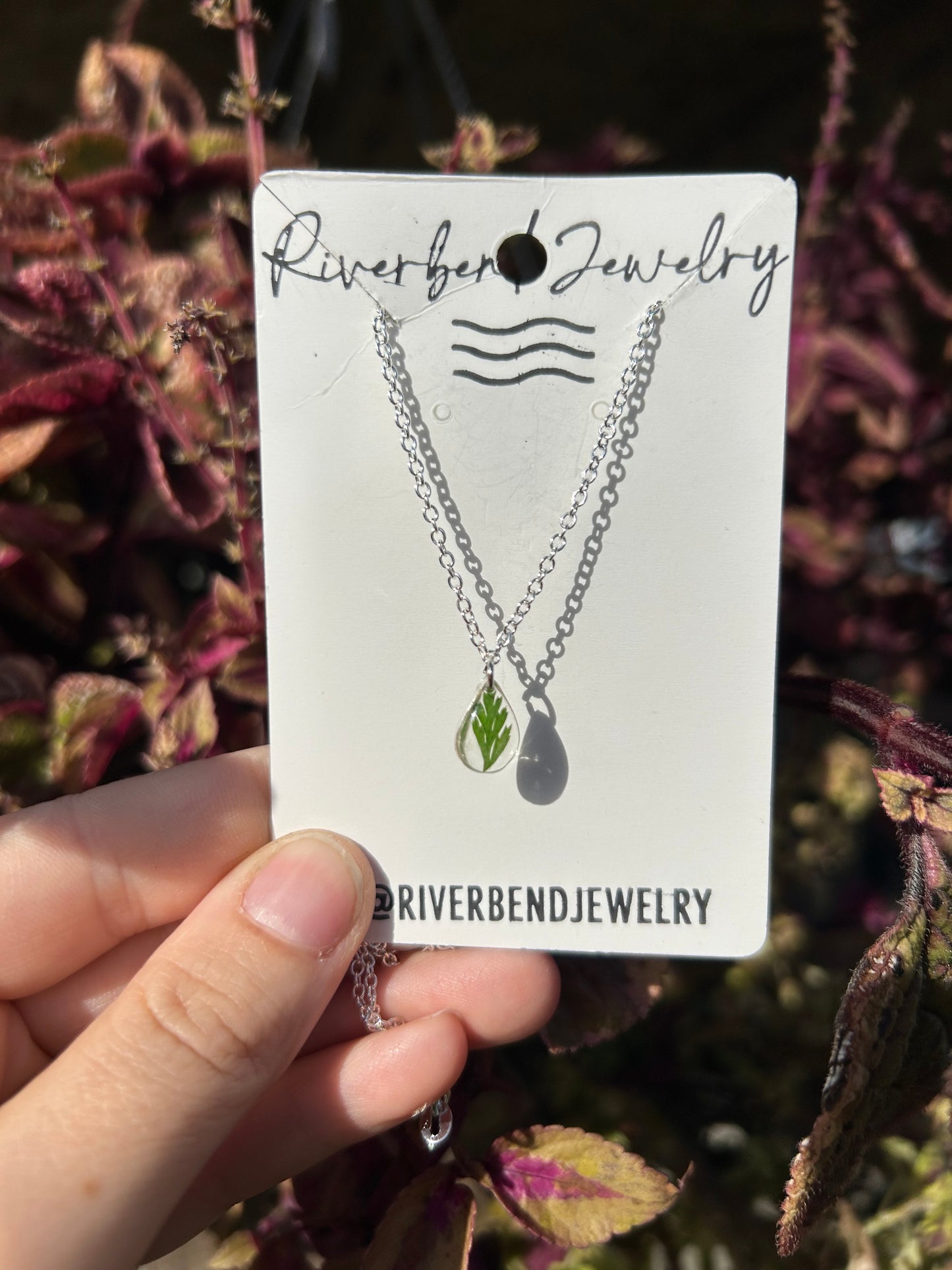 Small Teardrop Fern Necklace