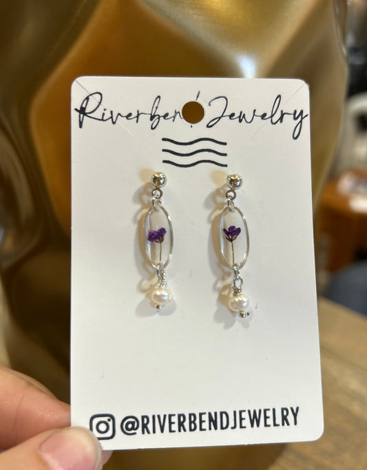 Purple Alyssum & Freshwater Pearls