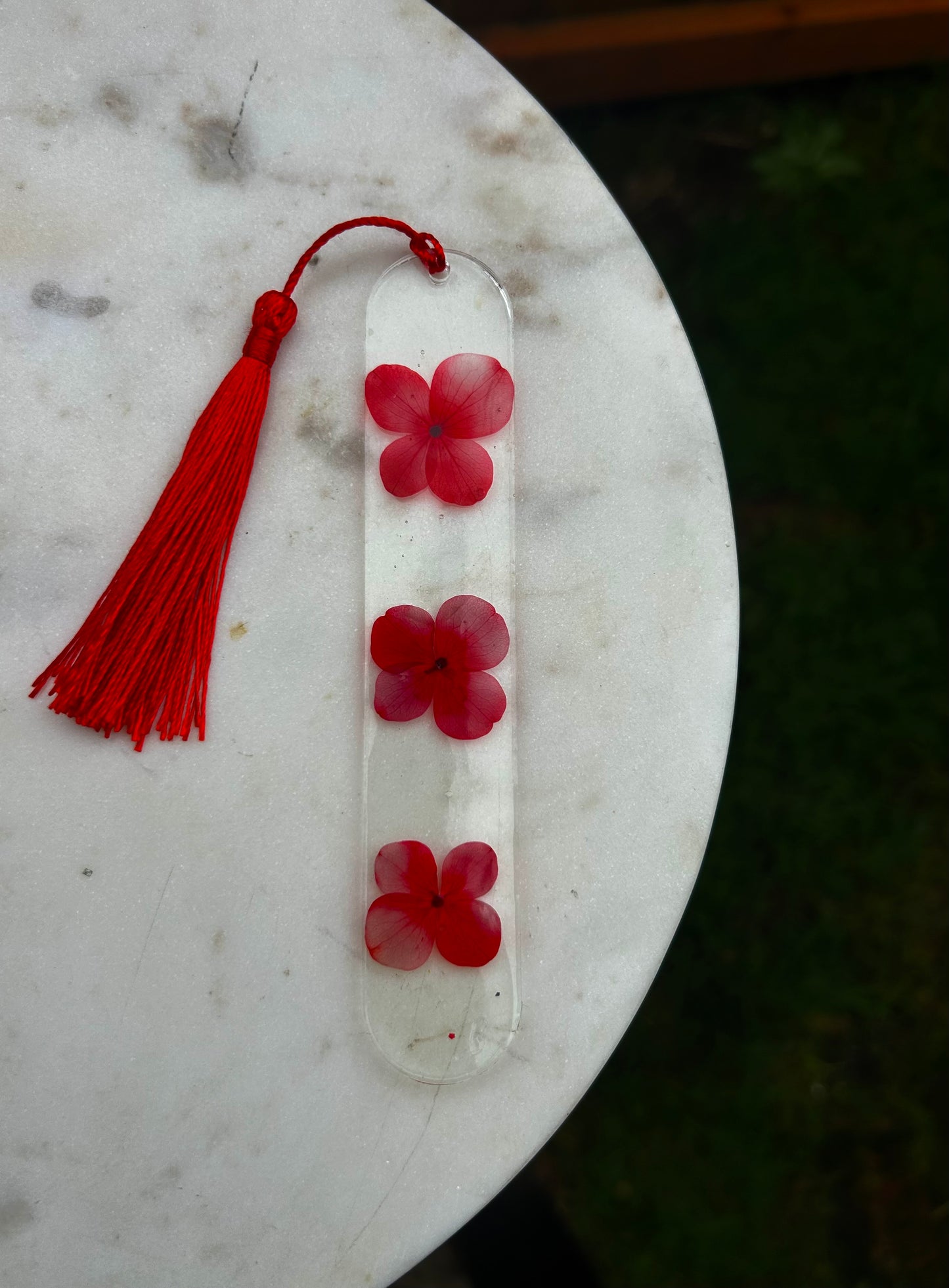 Red Hydrangea Bookmark