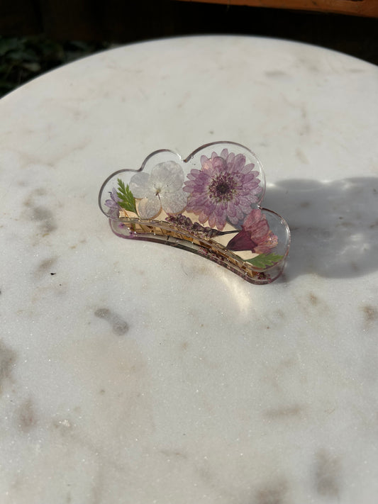 Floral Resin Claw Clip